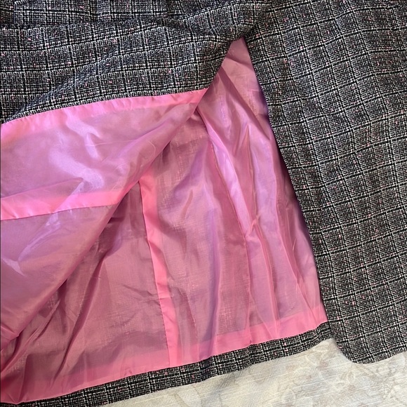 Vintage Norton McNaughton Gray Pink Blazer Matching 2 Piece Suit with Skirt - Picture 8 of 12